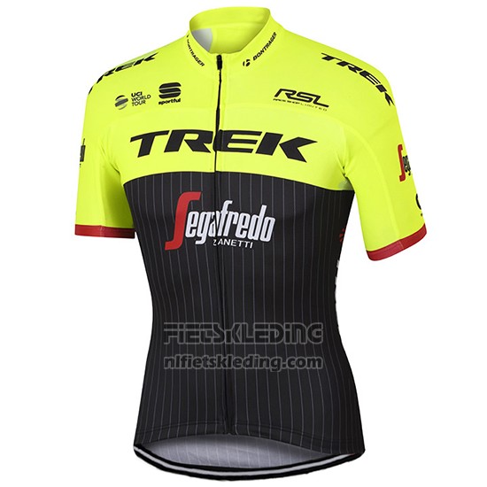 2017 Fietskleding Trek Segafredo Groen en Zwart Korte Mouwen en Koersbroek